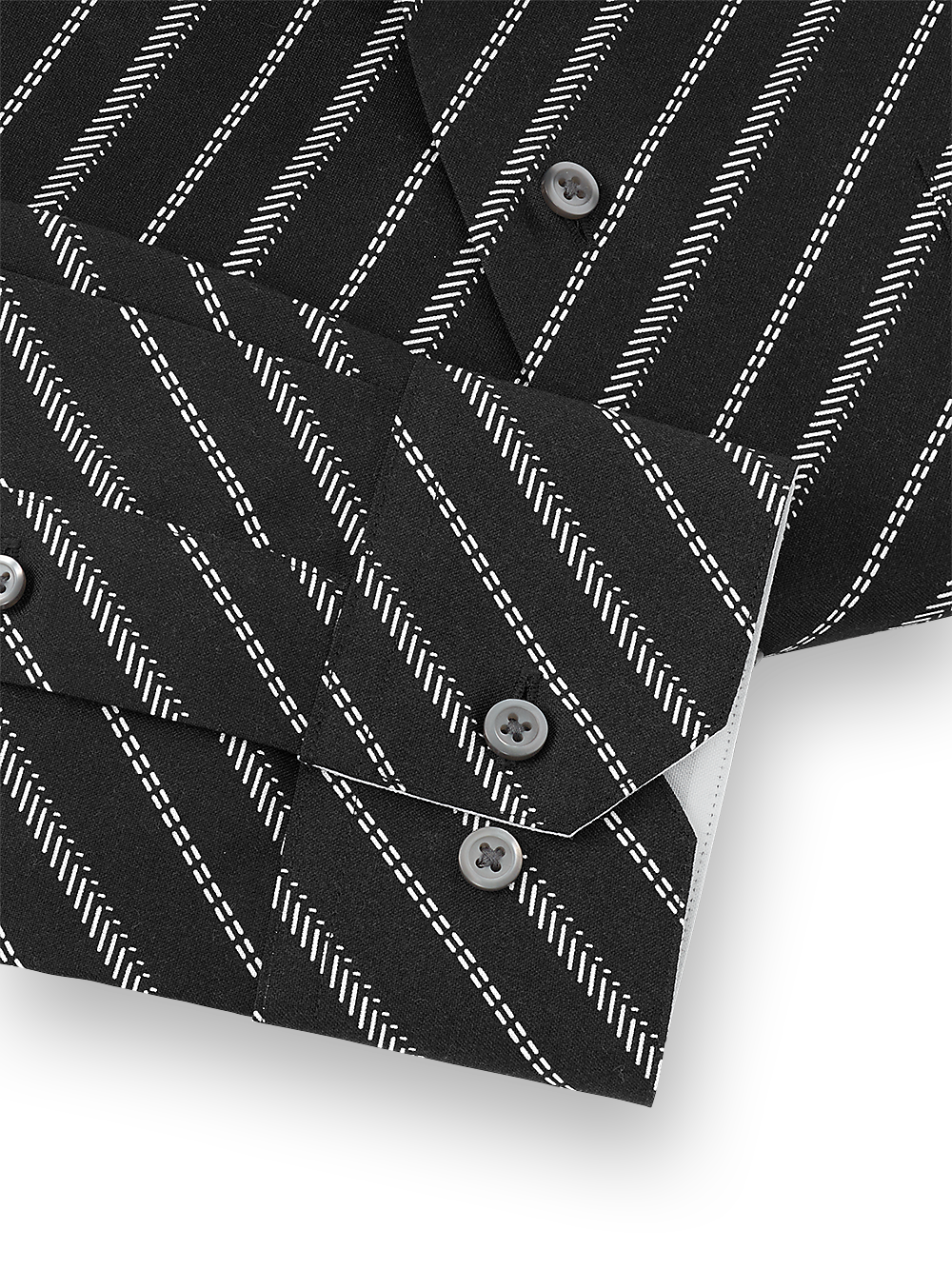 Alternate Image of Non-iron Cotton Diagonal Stripe Dress Shirt With Contrast Trim-3