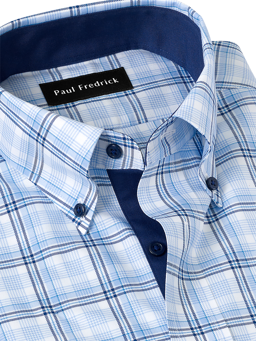 Alternate Image of Non-iron Cotton Check Dress Shirt With Contrast Trim-2