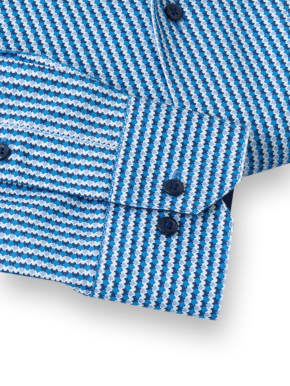 Alternate Image of Non-iron Cotton Alternating Stripe Dress Shirt With Contrast Trim-3