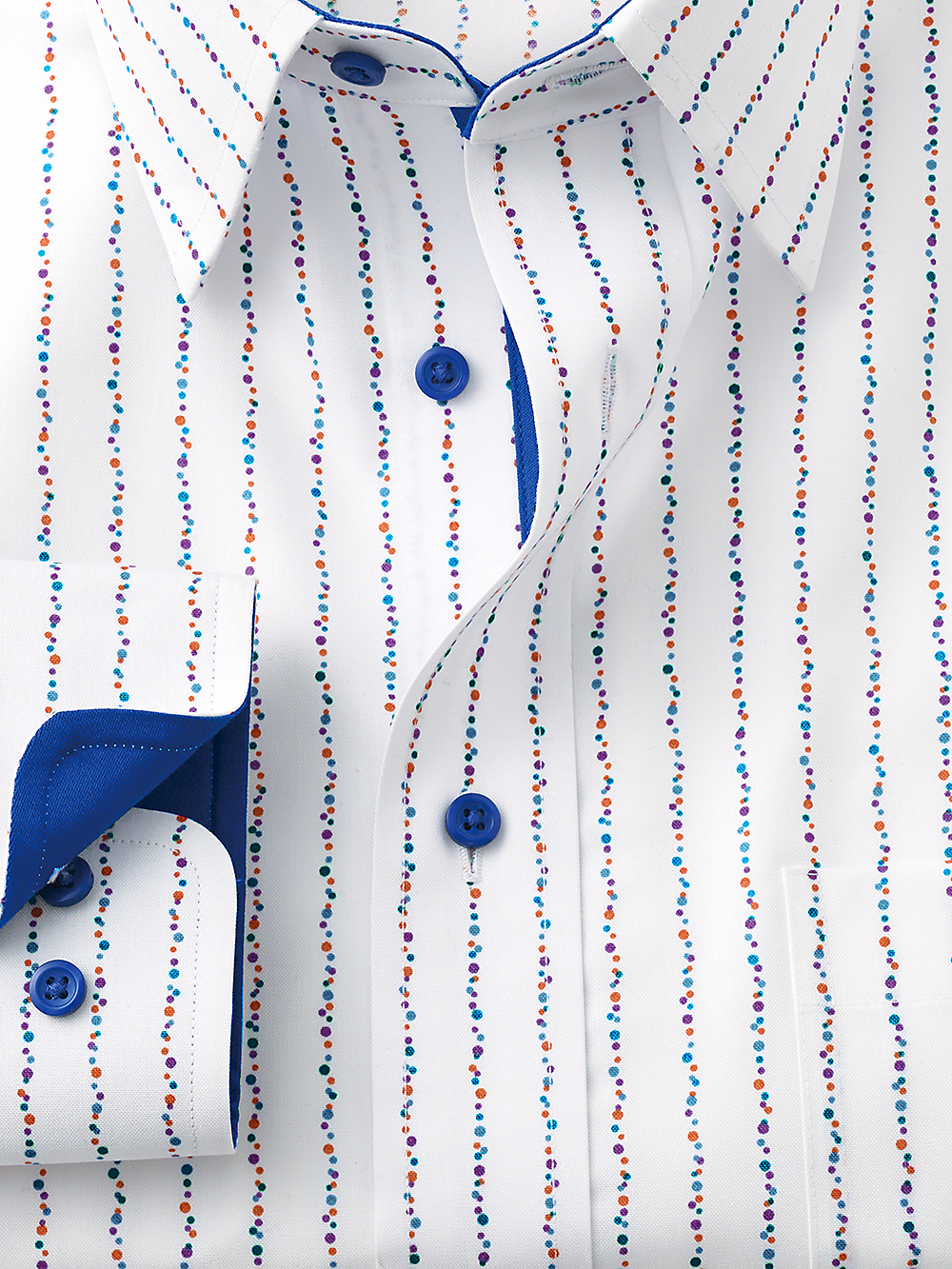 Alternate Image of Non-iron Cotton Stripe Dress Shirt With Contrast Trim-1