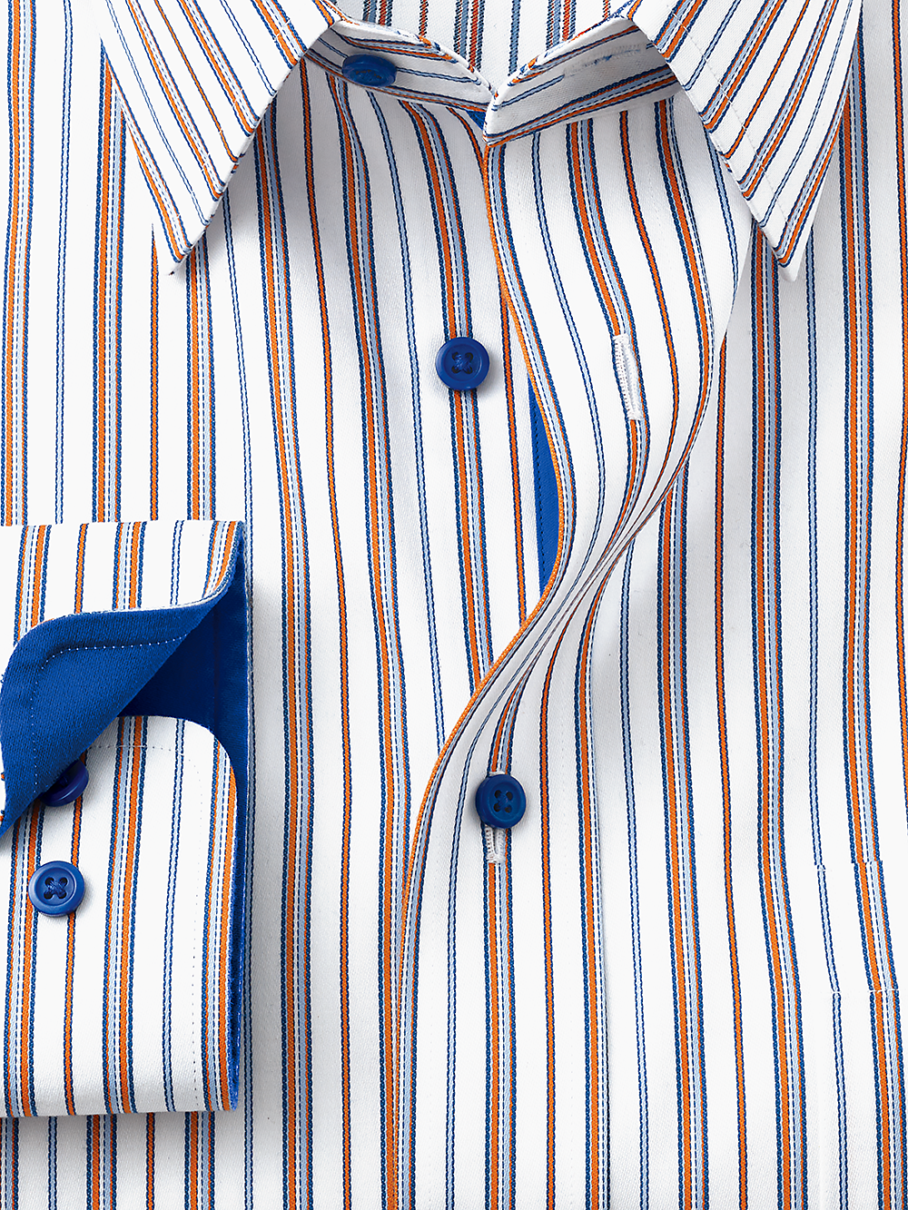 Alternate Image of Non-iron Cotton Stripe Dress Shirt With Contrast Trim-1