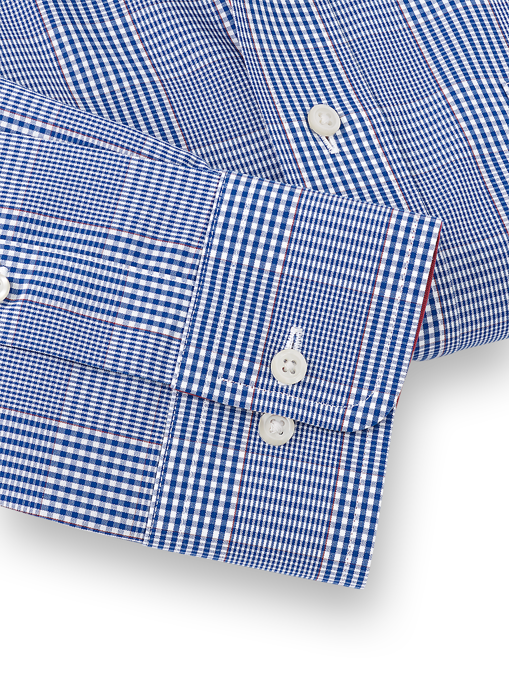 Alternate Image of Non-iron Cotton Glen Plaid Dress Shirt With Contrast Trim-3