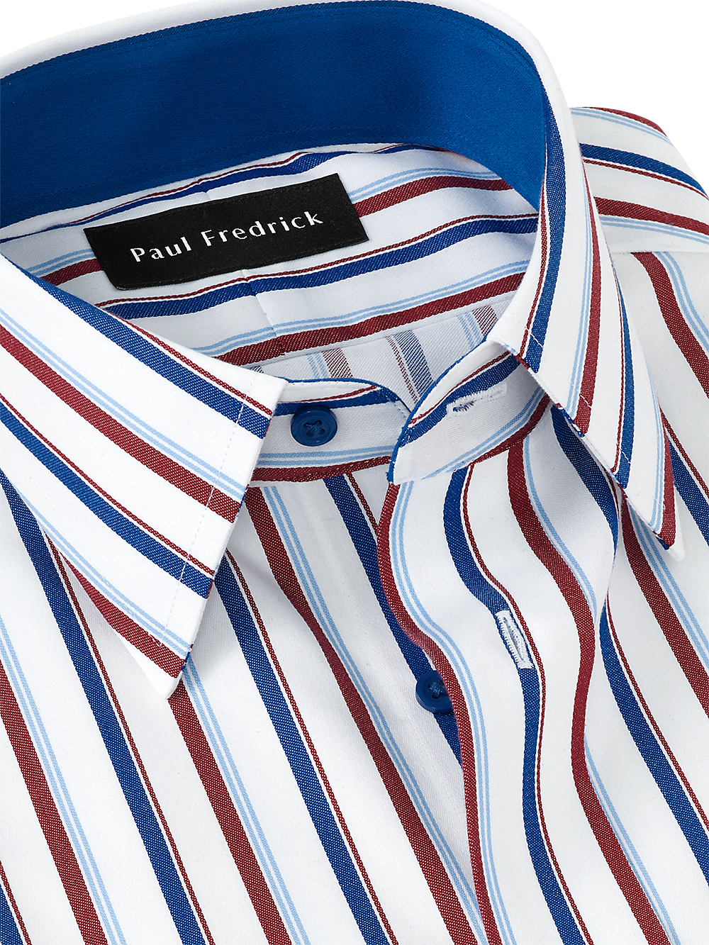 Alternate Image of Non-iron Cotton Stripe Dress Shirt With Contrast Trim-2