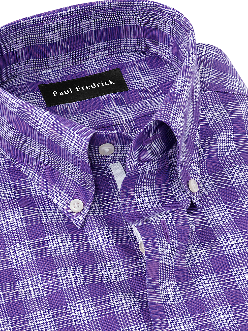 Alternate Image of Non-iron Cotton Glen Plaid Dress Shirt With Contrast Trim-2