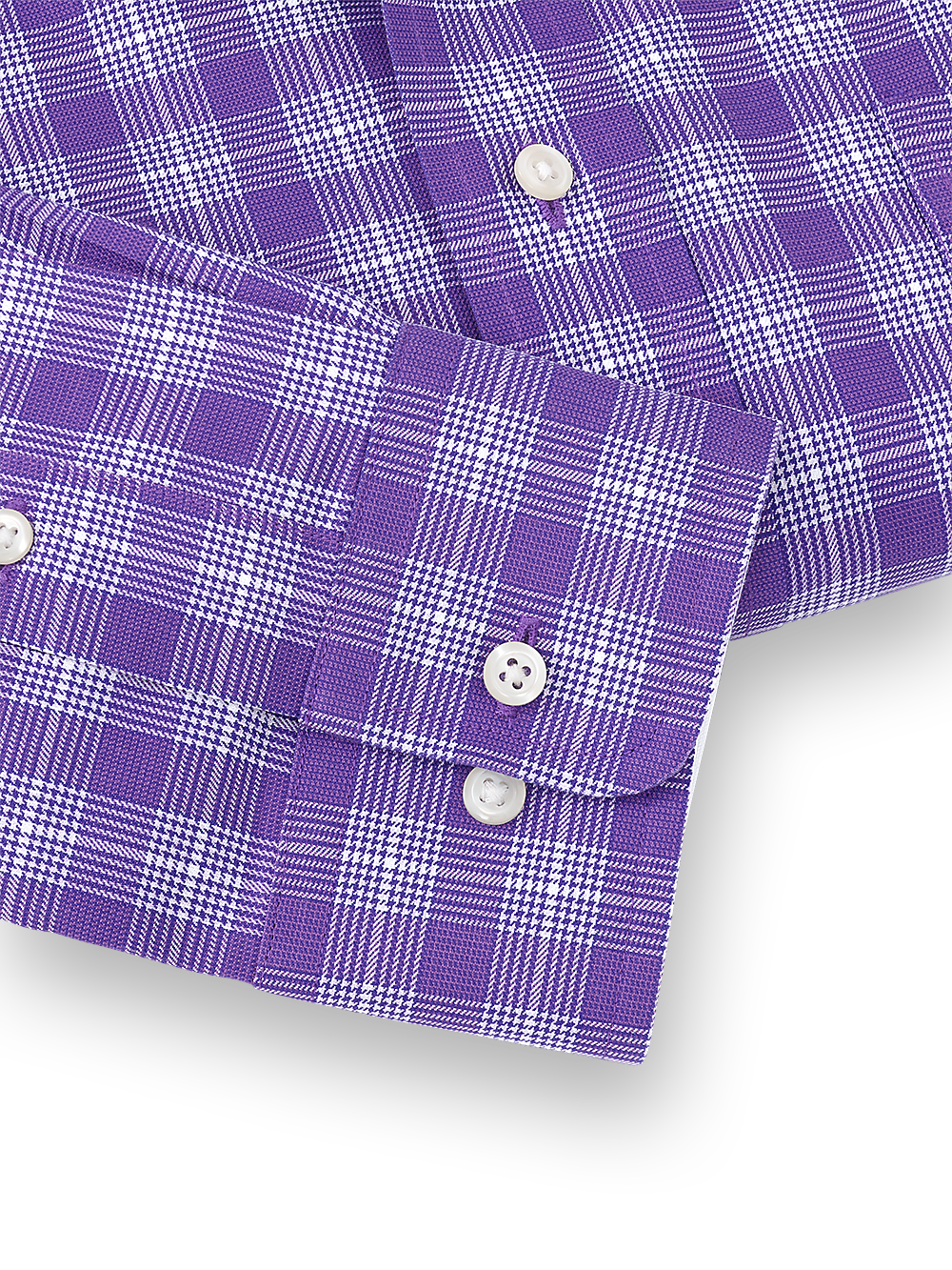 Alternate Image of Non-iron Cotton Glen Plaid Dress Shirt With Contrast Trim-3