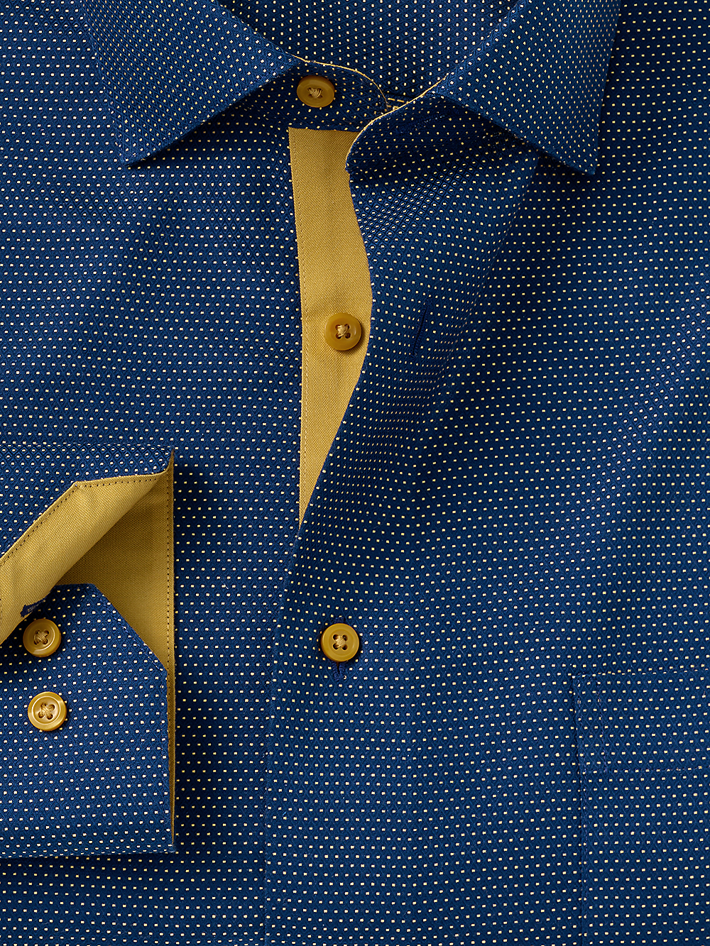 Alternate Image of Non-iron Cotton Dot Dress Shirt With Contrast Trim-1