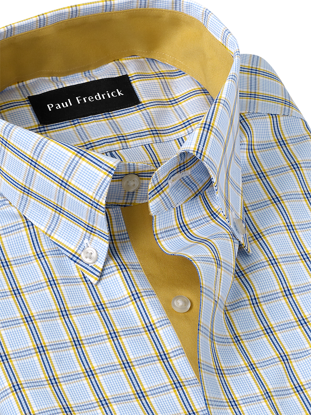 Alternate Image of Non-iron Cotton Windowpane Dress Shirt With Contrast Trim-2