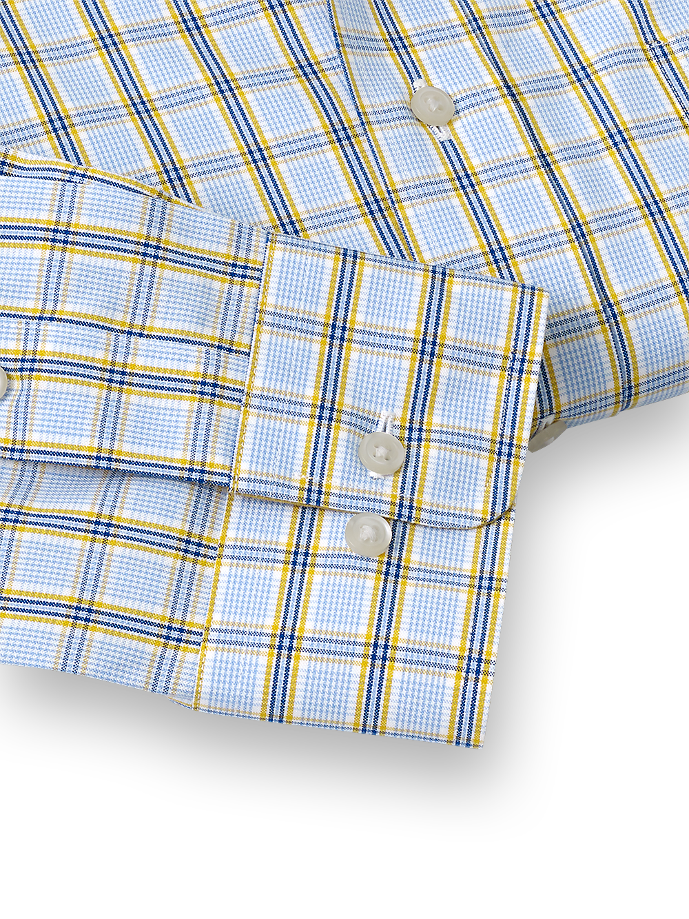 Alternate Image of Non-iron Cotton Windowpane Dress Shirt With Contrast Trim-3