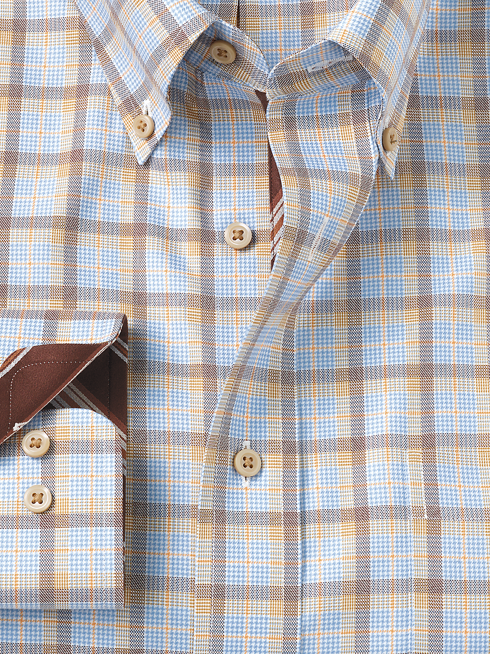 Alternate Image of Non-iron Cotton Check Dress Shirt With Contrast Trim-1