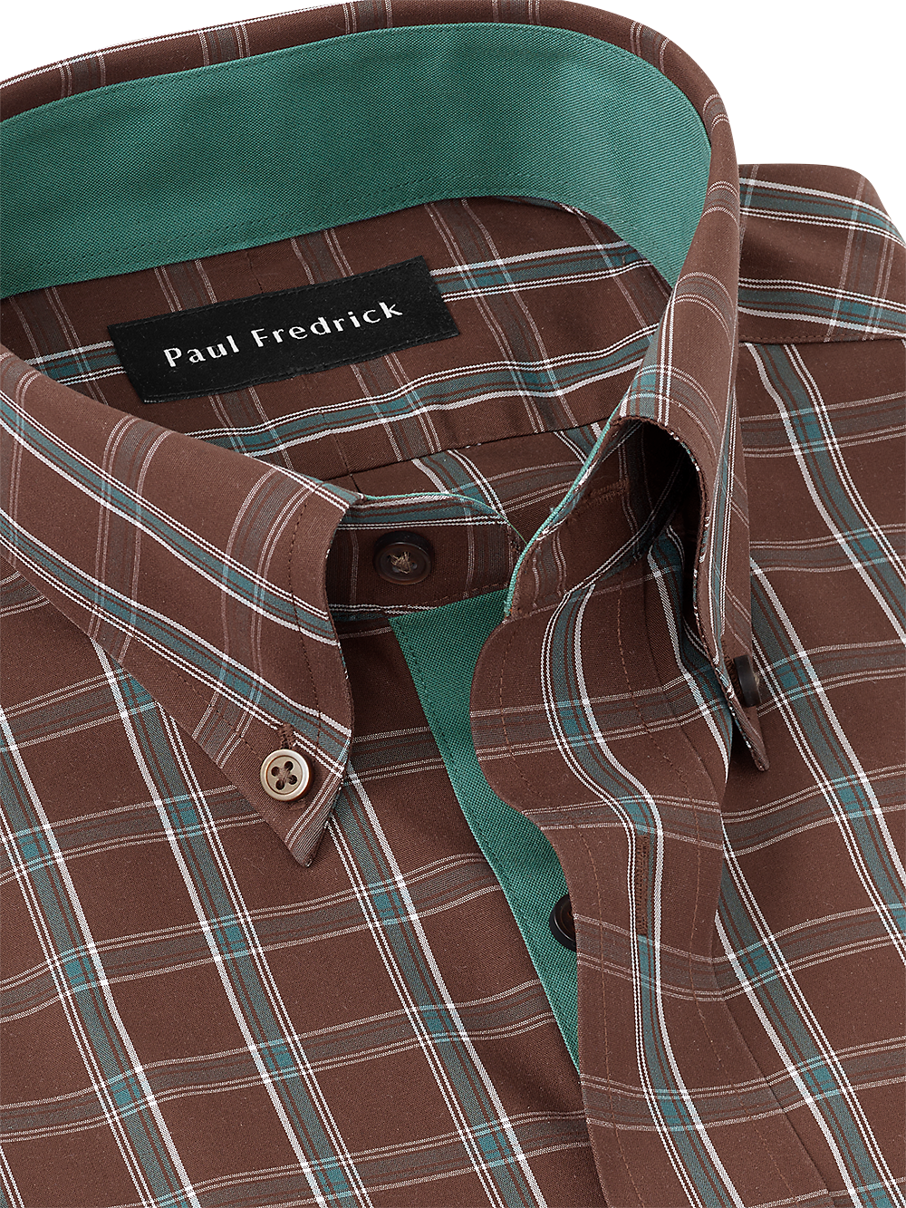 Alternate Image of Non-iron Cotton Windowpane Dress Shirt With Contrast Trim-2