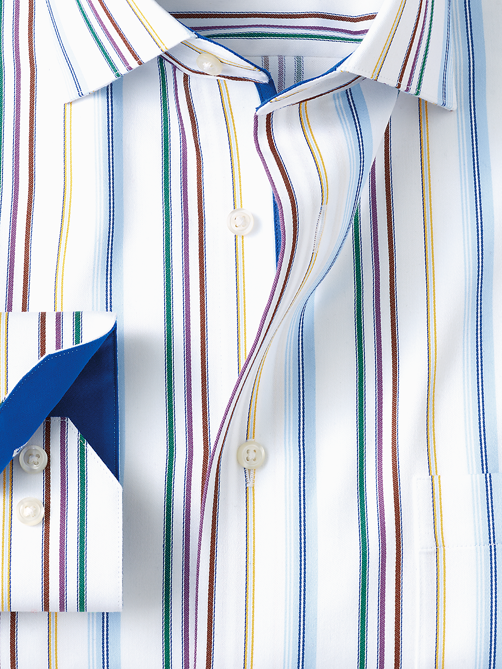 Alternate Image of Non-iron Cotton Stripe Dress Shirt With Contrast Trim-2