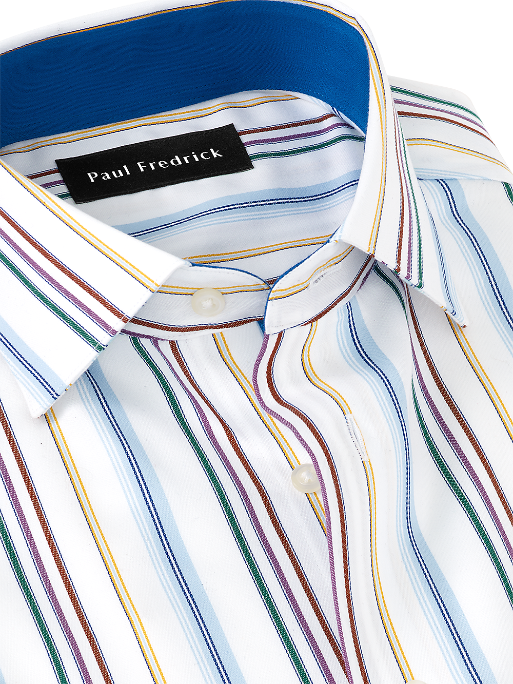 Alternate Image of Non-iron Cotton Stripe Dress Shirt With Contrast Trim-3