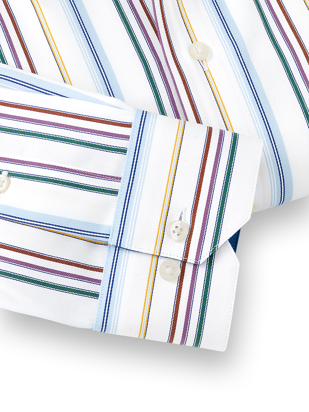 Alternate Image of Non-iron Cotton Stripe Dress Shirt With Contrast Trim-4