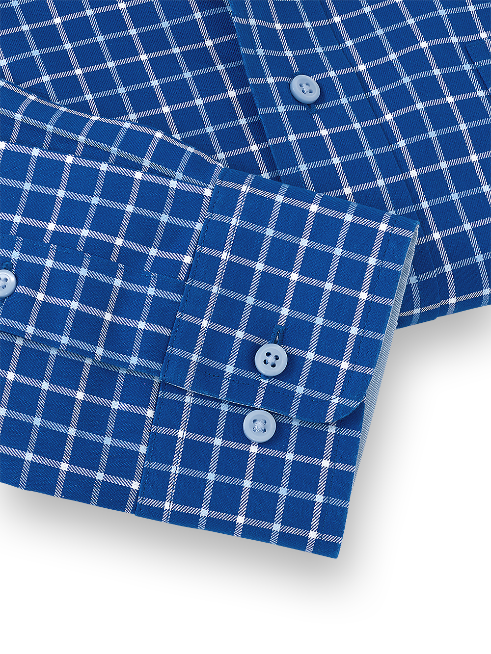 Alternate Image of Non-iron Cotton Check Dress Shirt With Contrast Trim-3