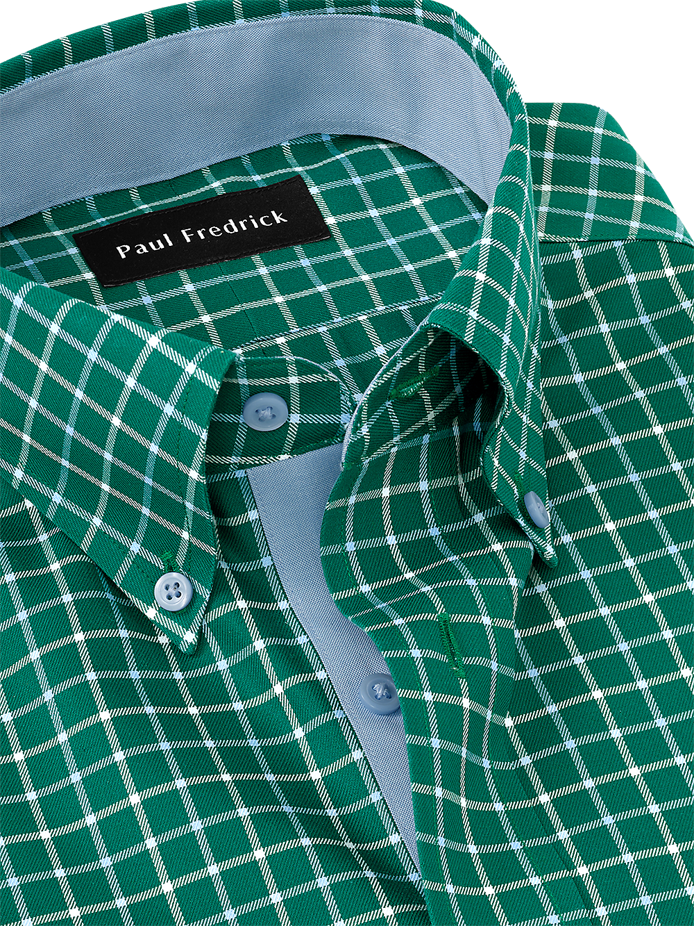 Alternate Image of Non-iron Cotton Check Dress Shirt With Contrast Trim-2