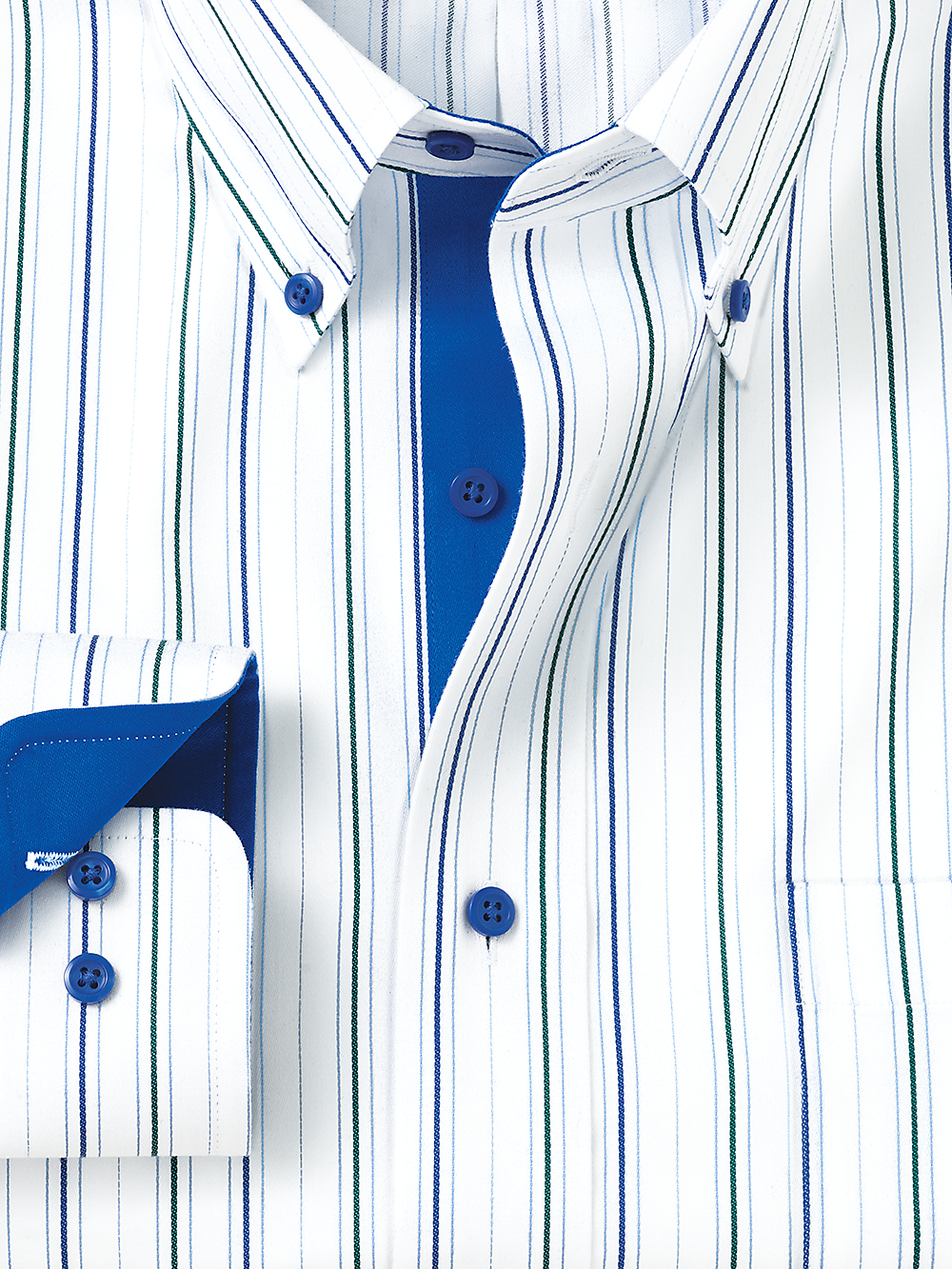 Alternate Image of Non-iron Cotton Stripe Dress Shirt With Contrast Trim-1