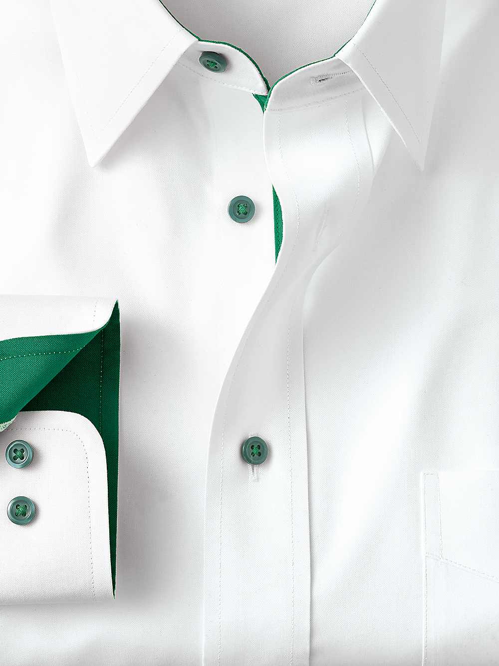 Alternate Image of Non-iron Cotton Solid Dress Shirt With Contrast Trim-1