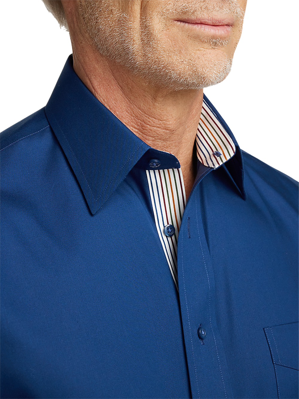 Alternate Image of Non-iron Cotton Solid Dress Shirt With Contrast Trim-2