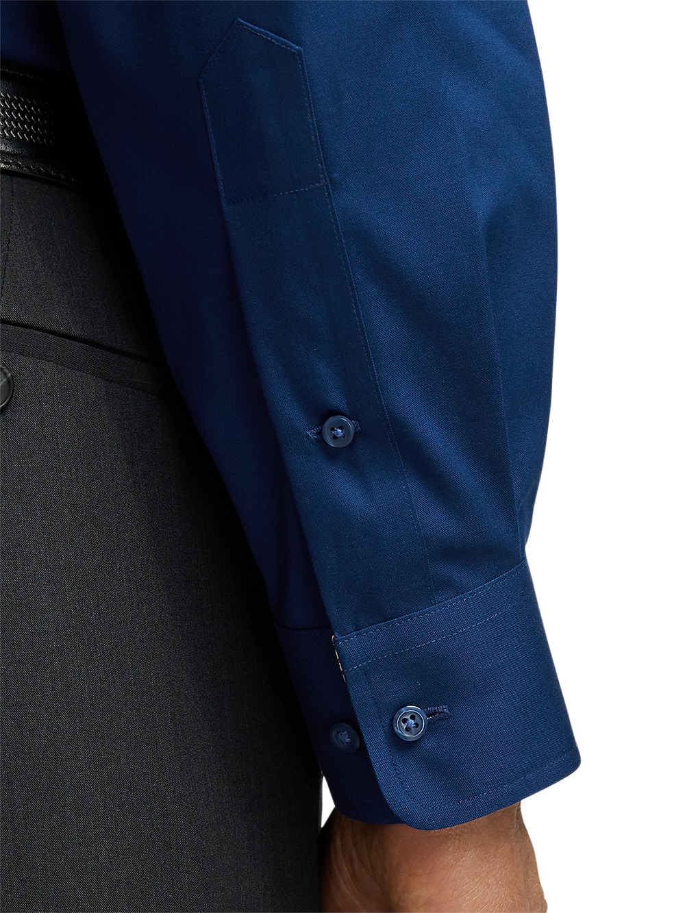 Alternate Image of Non-iron Cotton Solid Dress Shirt With Contrast Trim-3