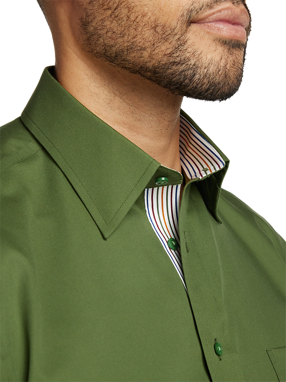 Alternate Image of Non-iron Cotton Solid Dress Shirt With Contrast Trim-2