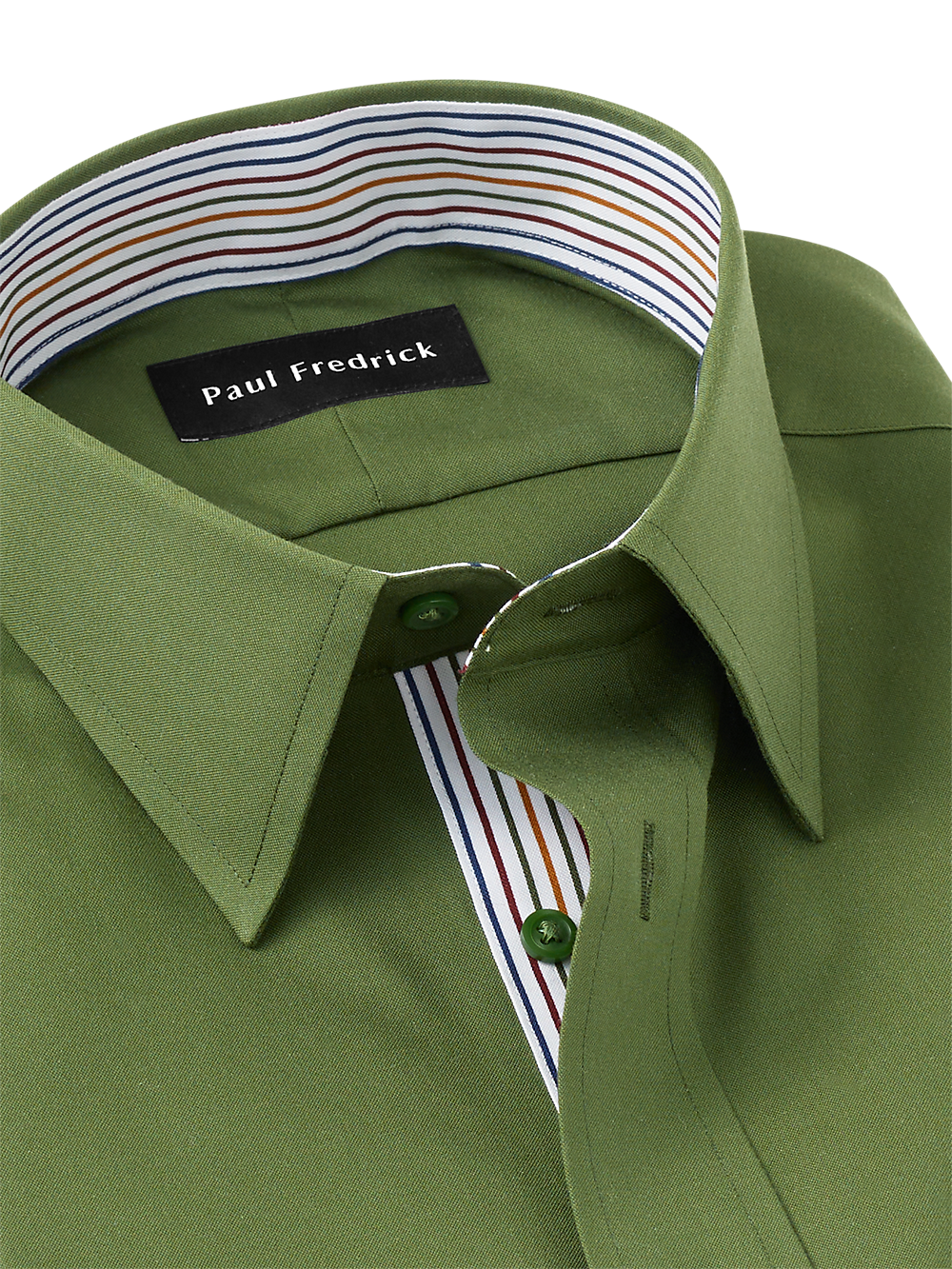 Alternate Image of Non-iron Cotton Solid Dress Shirt With Contrast Trim-6