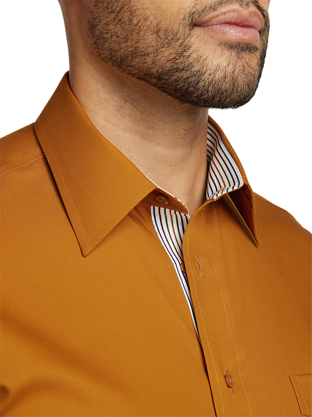 Alternate Image of Non-iron Cotton Solid Dress Shirt With Contrast Trim-2