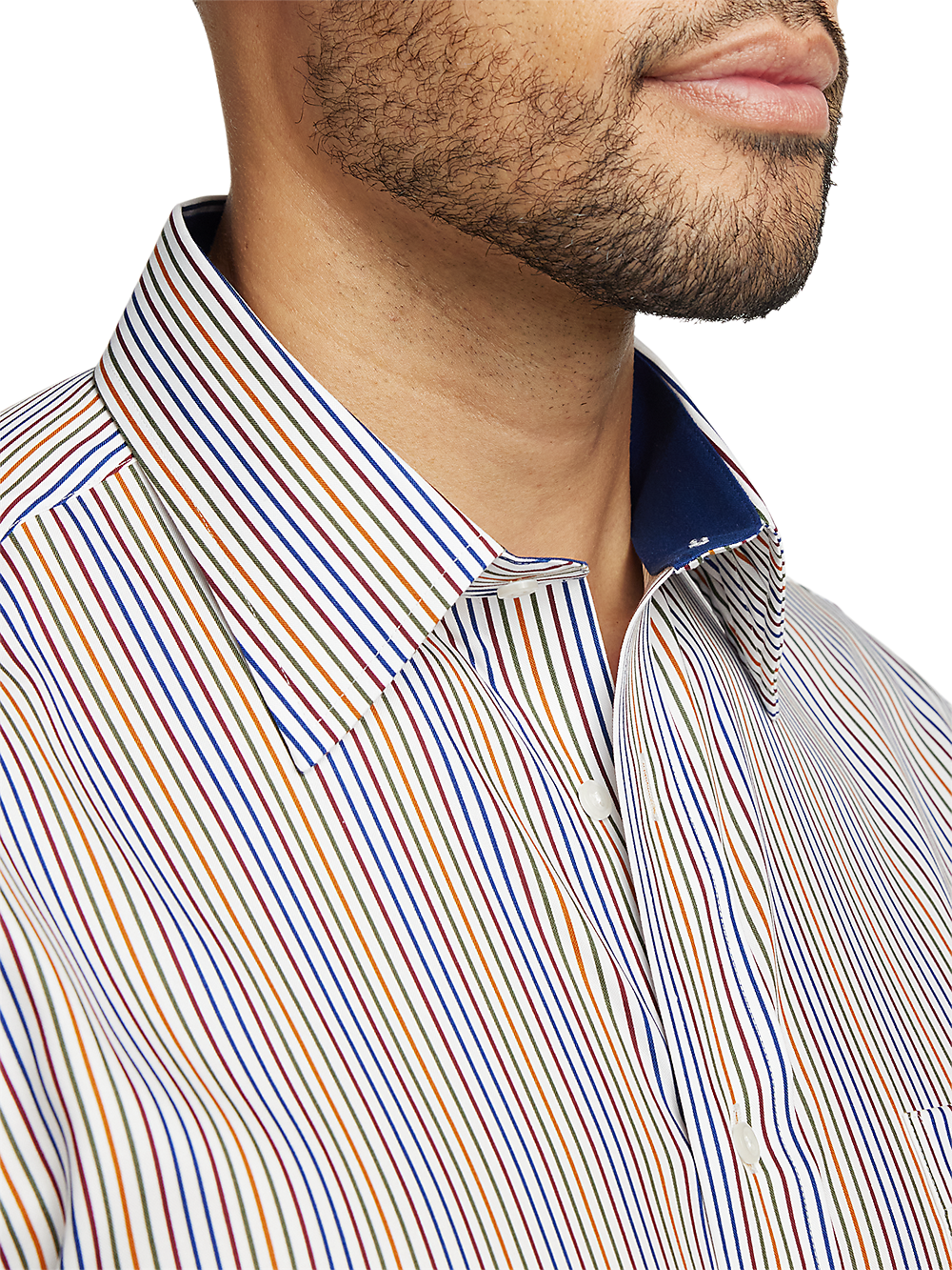 Alternate Image of Non-iron Cotton Stripe Dress Shirt With Contrast Trim-2