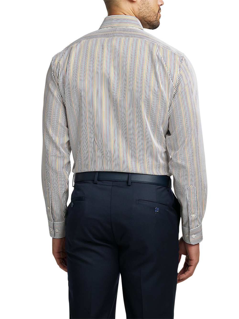 Alternate Image of Non-iron Cotton Stripe Dress Shirt With Contrast Trim-4