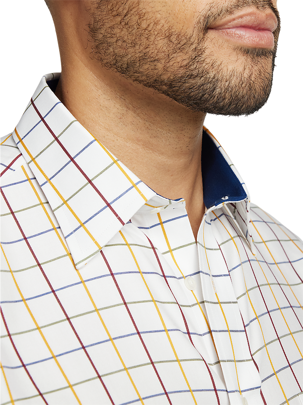 Alternate Image of Non-iron Cotton Check Dress Shirt With Contrast Trim-2