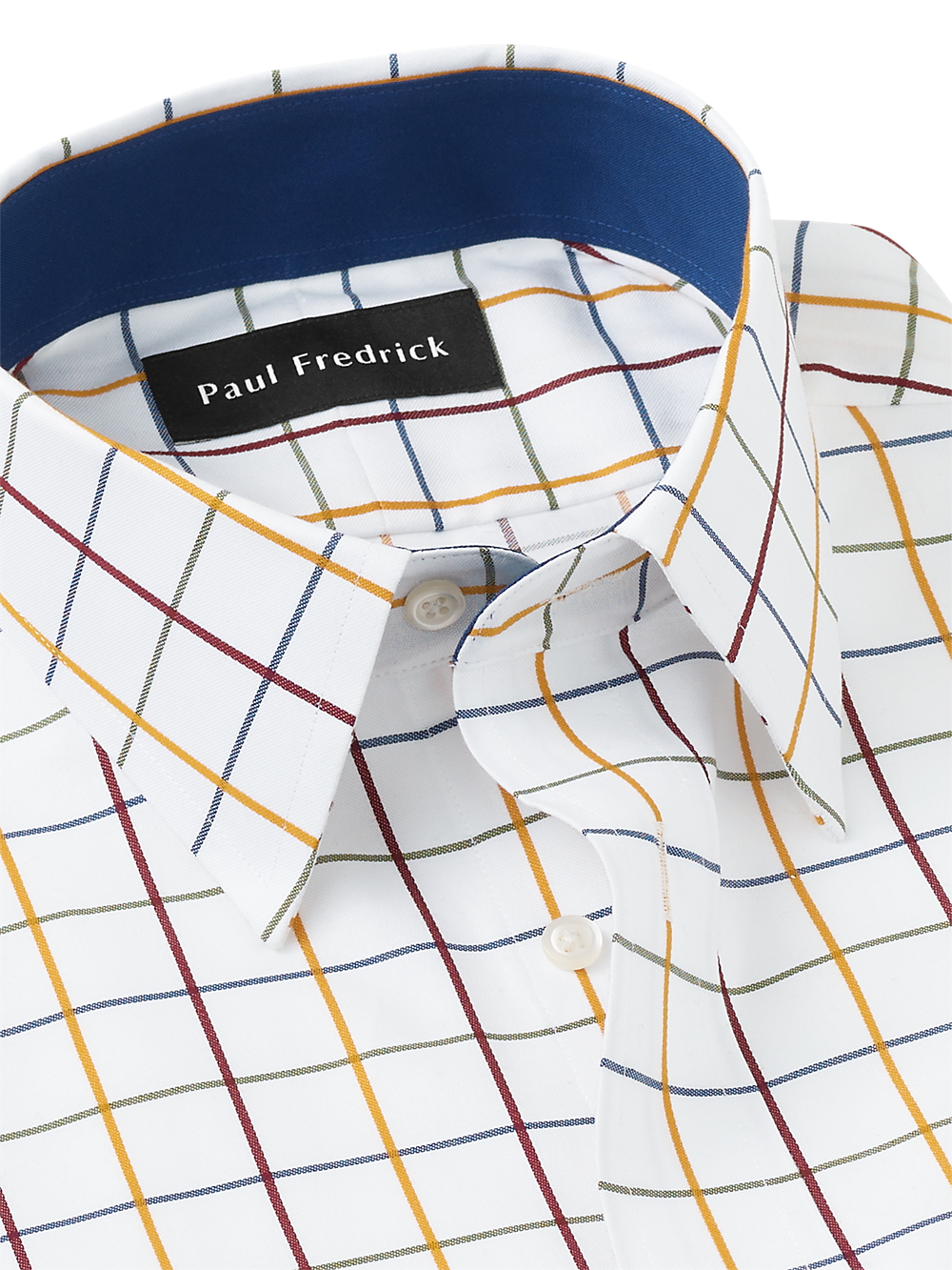 Alternate Image of Non-iron Cotton Check Dress Shirt With Contrast Trim-6