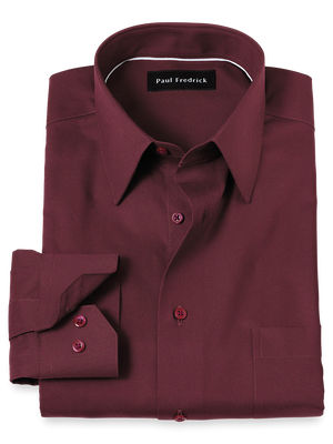 Non-Iron Cotton Solid Dress Shirt - Burgundy