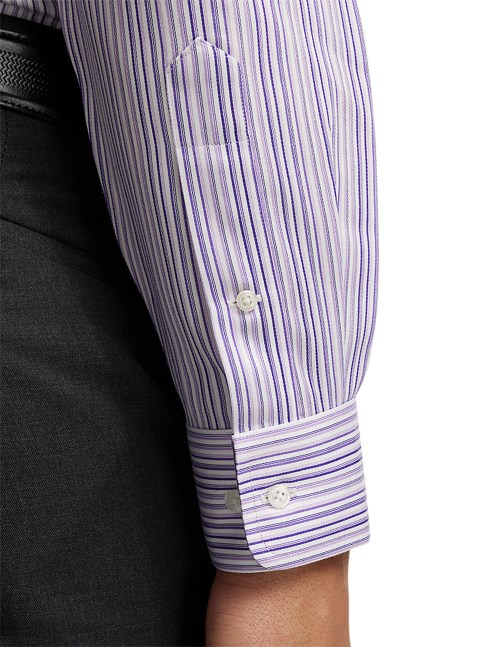 Alternate Image of Non-iron Cotton Stripe Dress Shirt With Contrast Trim-3