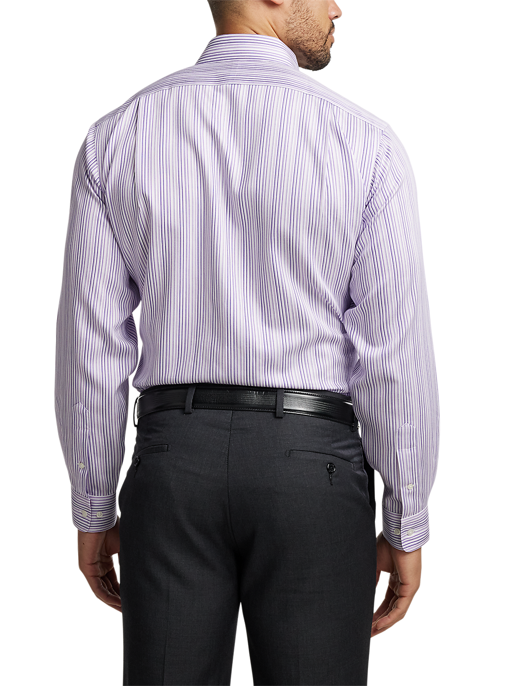 Alternate Image of Non-iron Cotton Stripe Dress Shirt With Contrast Trim-4