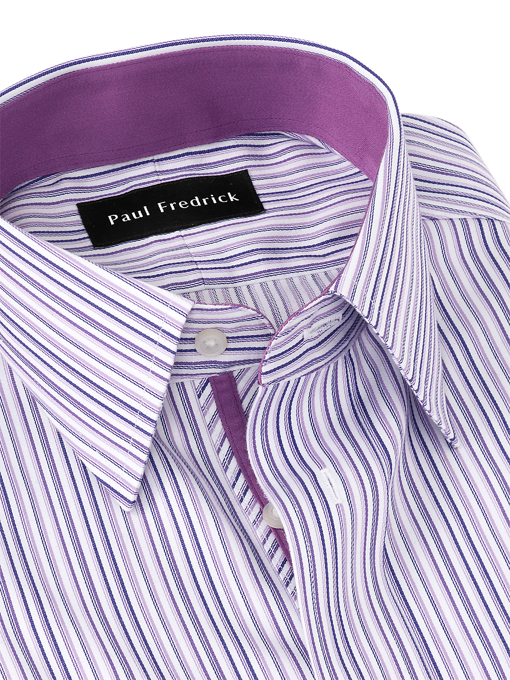 Alternate Image of Non-iron Cotton Stripe Dress Shirt With Contrast Trim-6