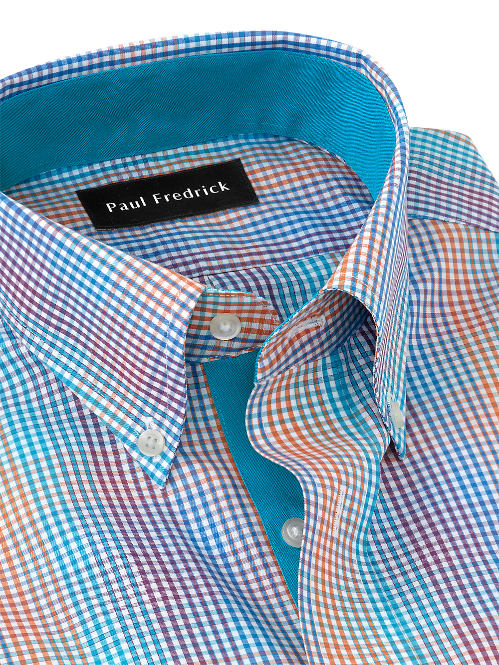 Alternate Image of Non-iron Cotton Tattersall Dress Shirt With Contrast Trim-6