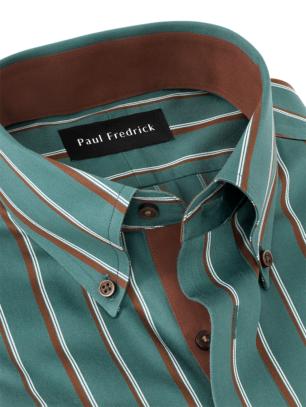 Alternate Image of Non-iron Cotton Stripe Dress Shirt With Contrast Trim-6