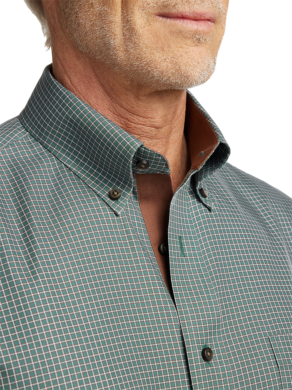 Alternate Image of Non-iron Cotton Check Dress Shirt With Contrast Trim-2