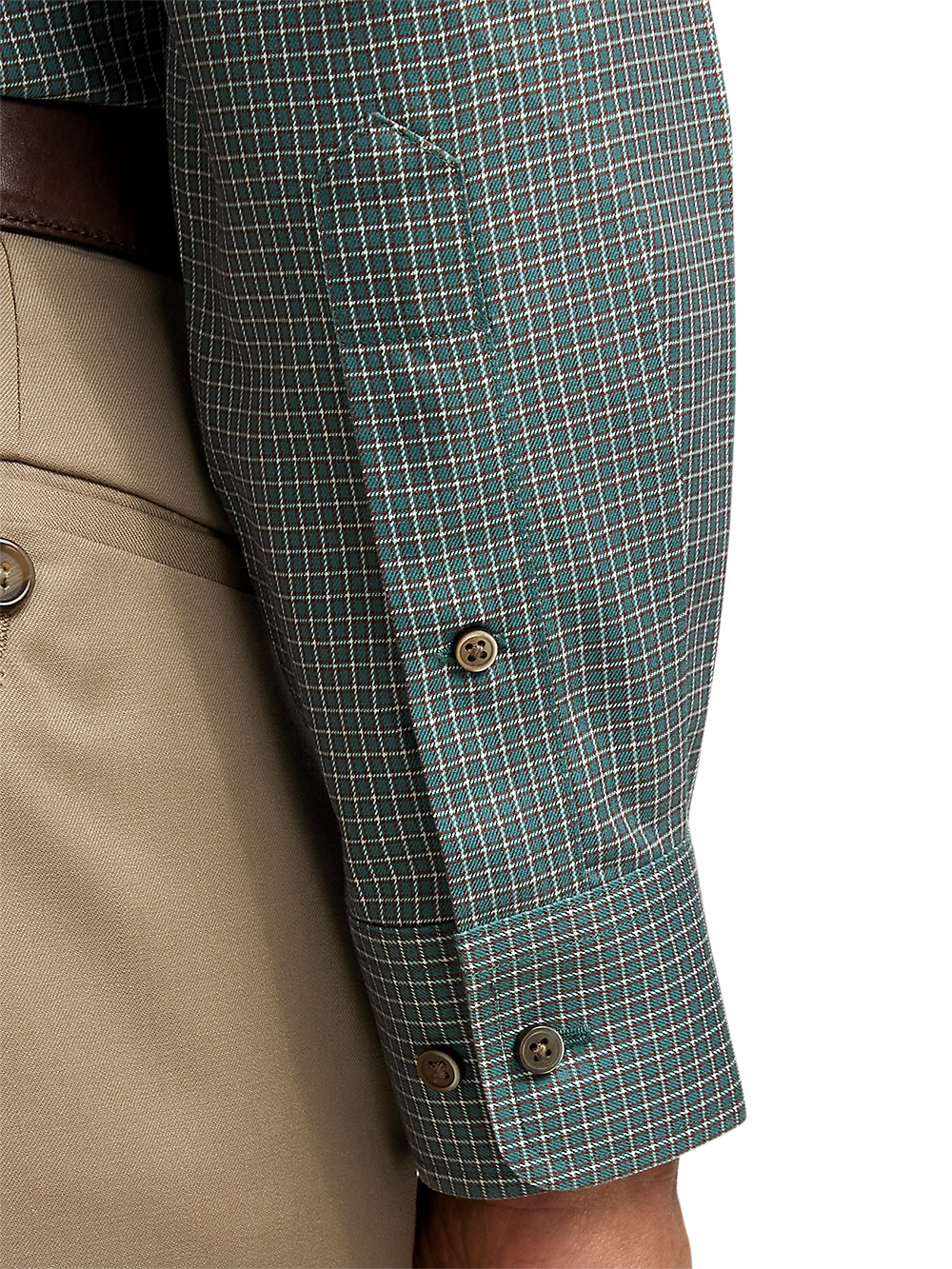 Alternate Image of Non-iron Cotton Check Dress Shirt With Contrast Trim-3