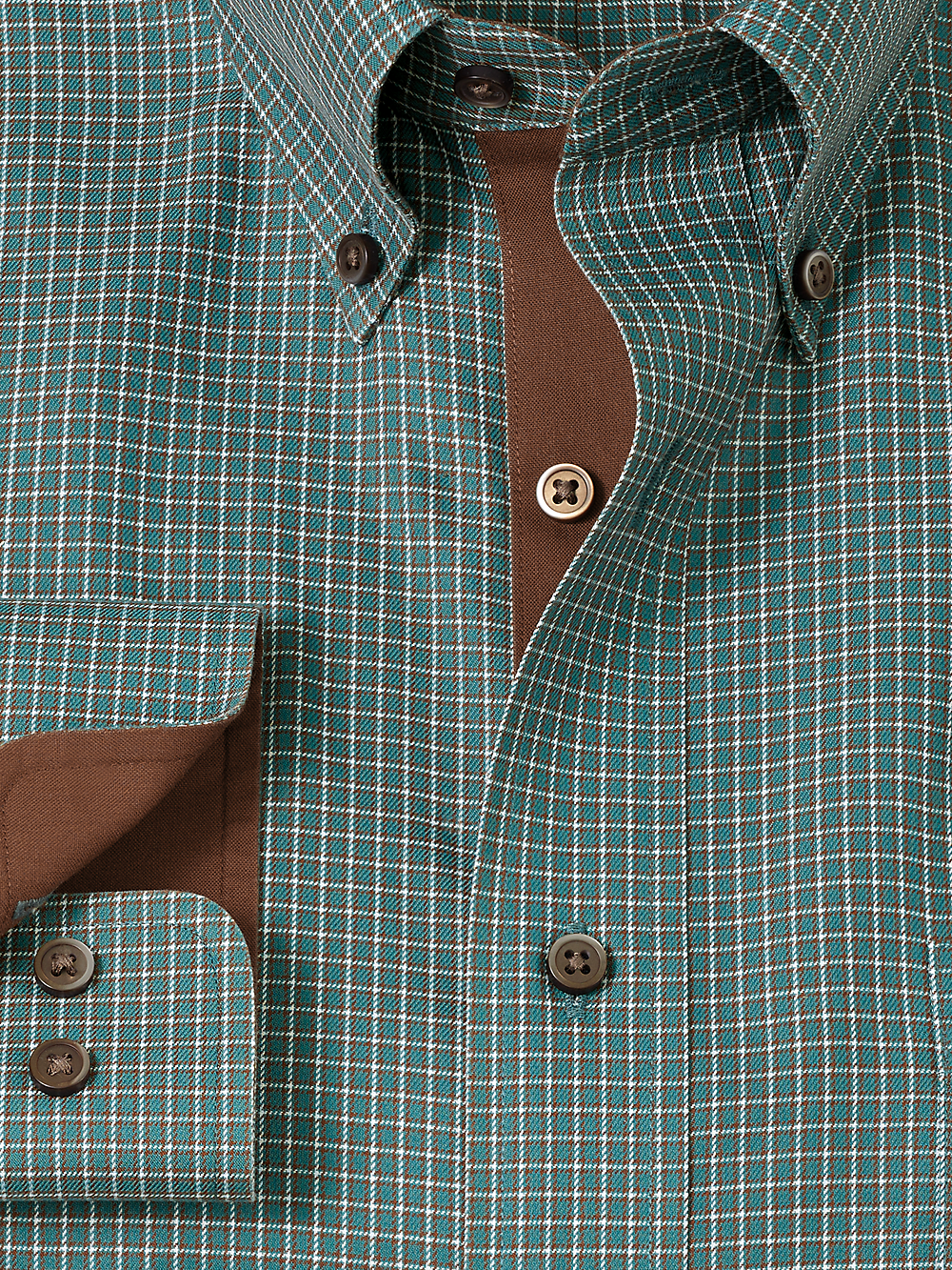 Alternate Image of Non-iron Cotton Check Dress Shirt With Contrast Trim-5