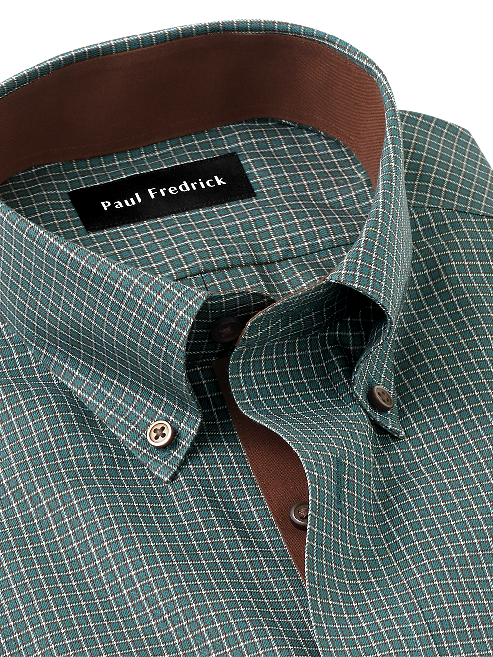 Alternate Image of Non-iron Cotton Check Dress Shirt With Contrast Trim-6