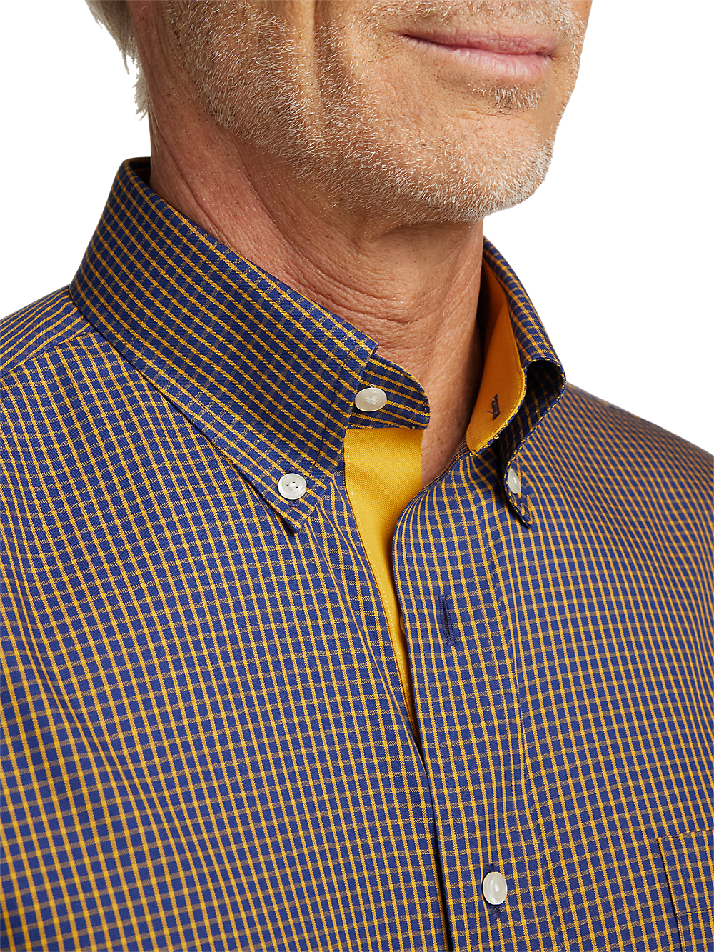 Alternate Image of Non-iron Cotton Check Dress Shirt With Contrast Trim-2