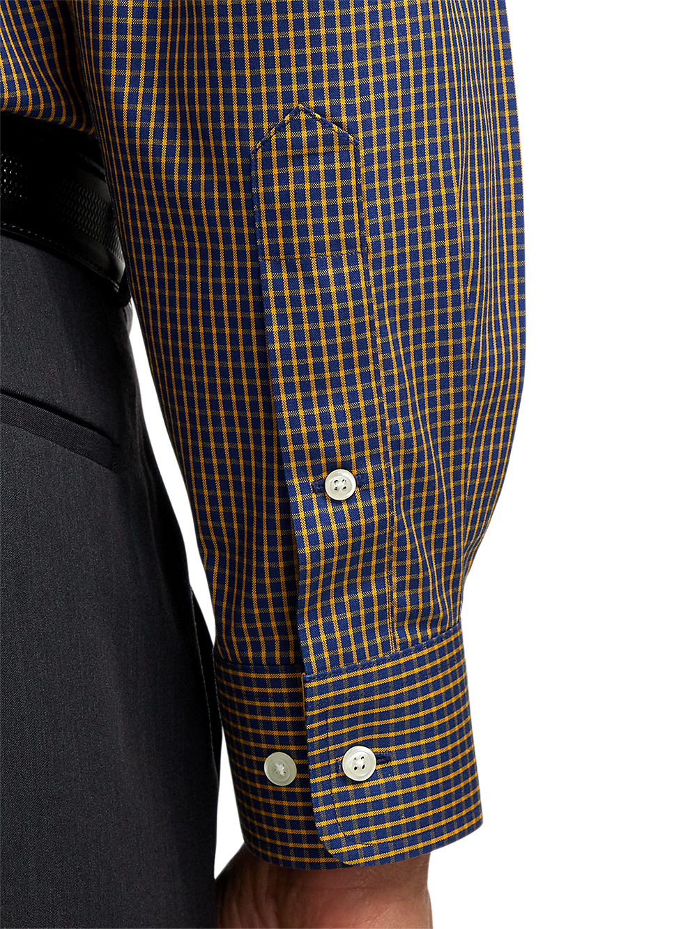 Alternate Image of Non-iron Cotton Check Dress Shirt With Contrast Trim-3