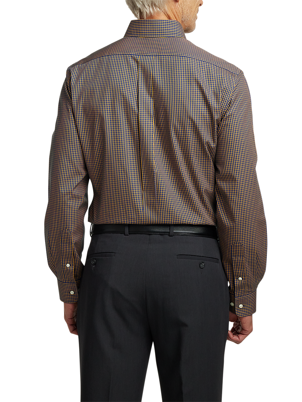 Alternate Image of Non-iron Cotton Check Dress Shirt With Contrast Trim-4