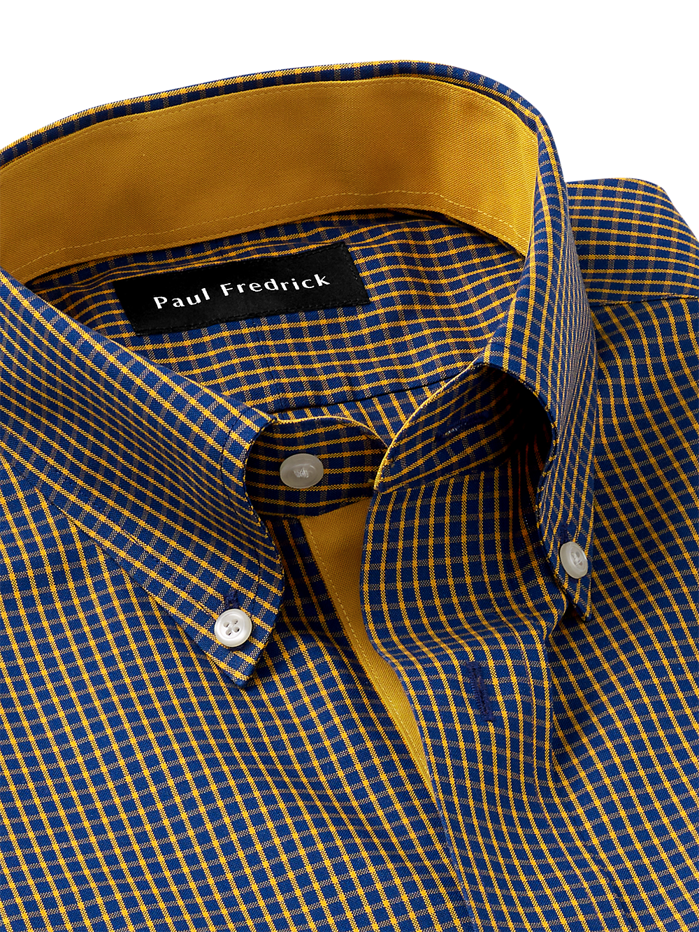 Alternate Image of Non-iron Cotton Check Dress Shirt With Contrast Trim-6