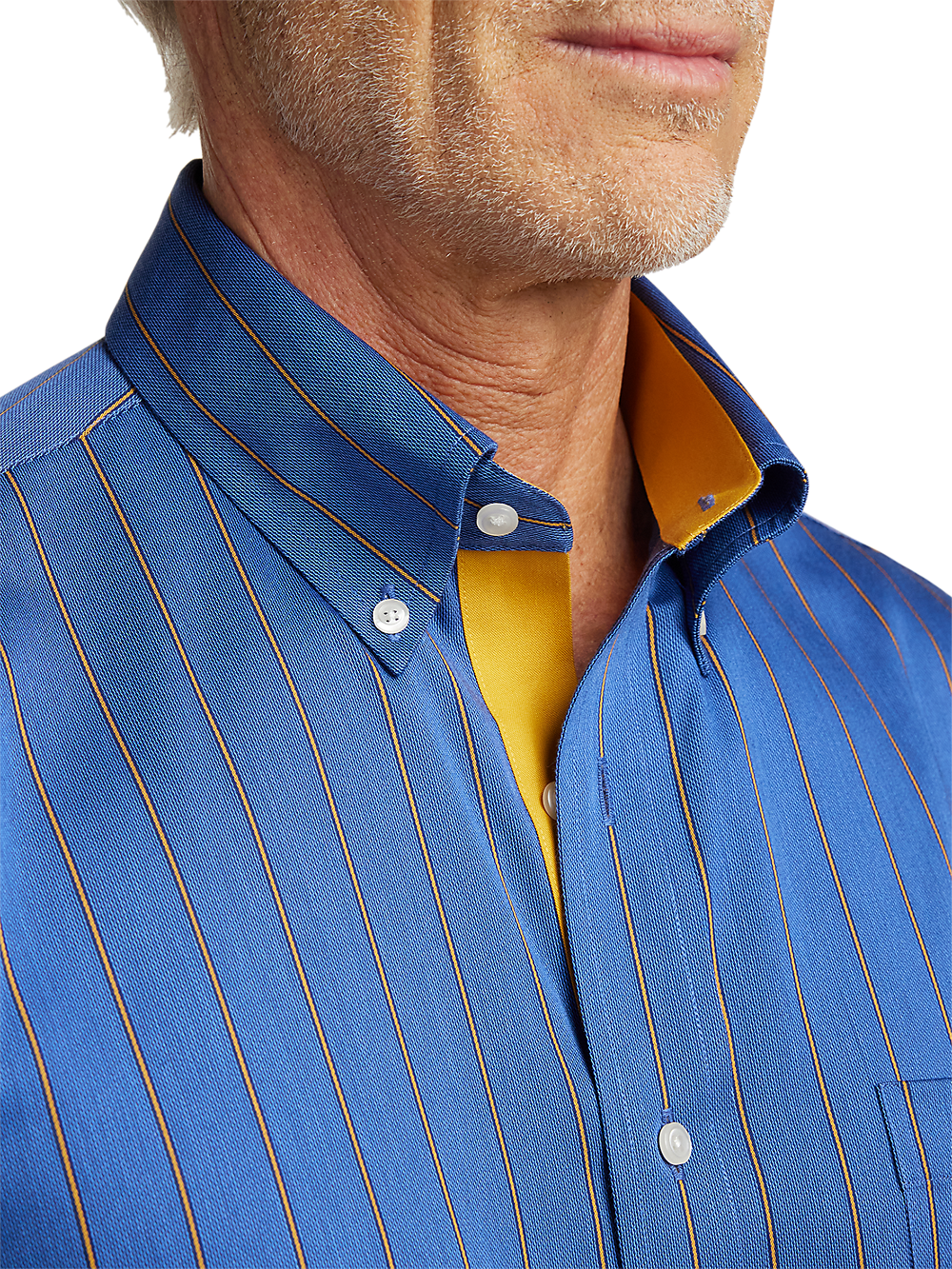 Alternate Image of Non-iron Cotton Stripe Dress Shirt With Contrast Trim-2