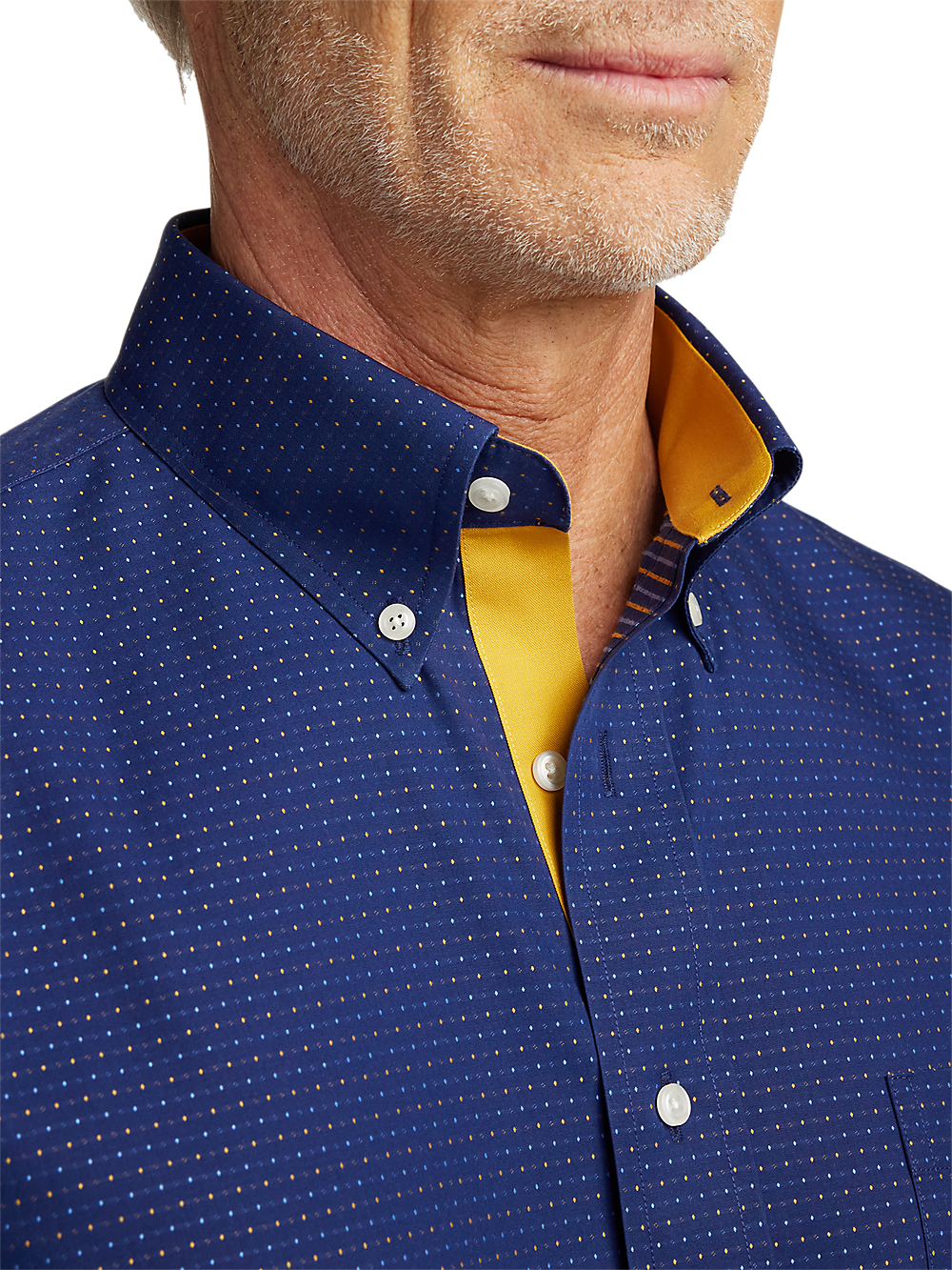 Alternate Image of Non-iron Cotton Dot Dress Shirt With Contrast Trim-2