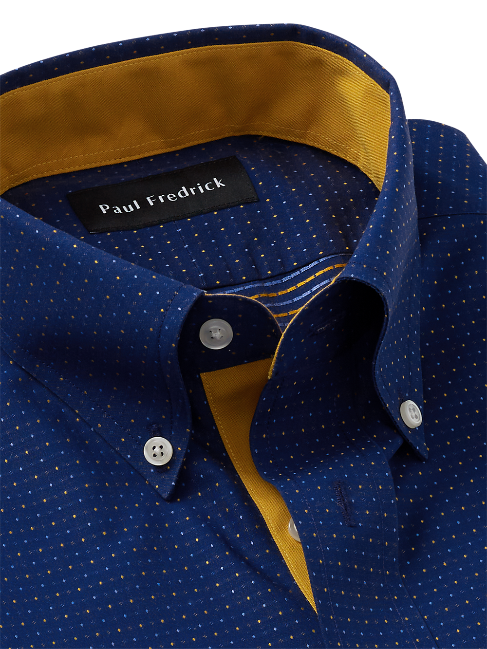 Alternate Image of Non-iron Cotton Dot Dress Shirt With Contrast Trim-6