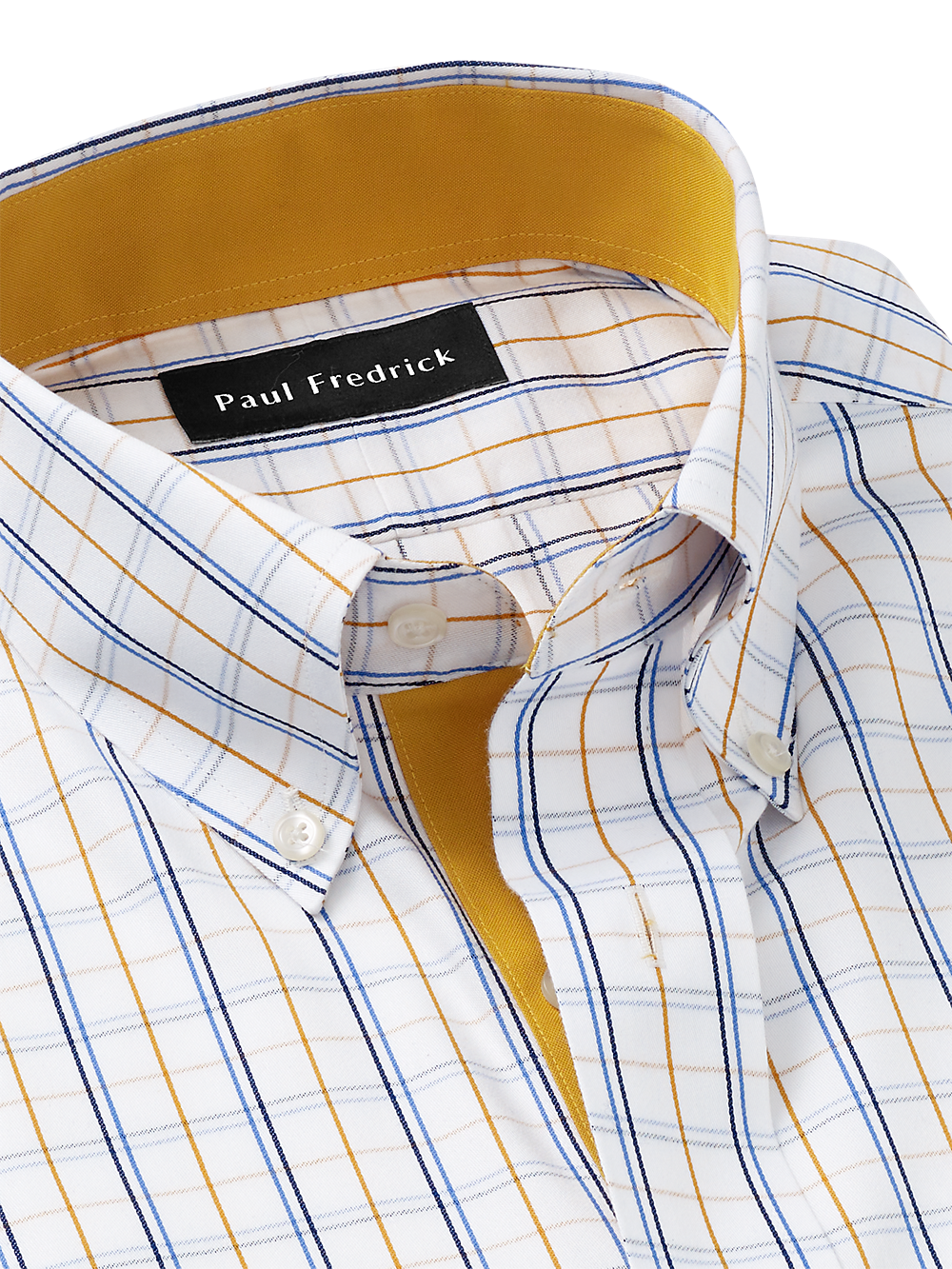 Alternate Image of Non-iron Cotton Windowpane Dress Shirt With Contrast Trim-6