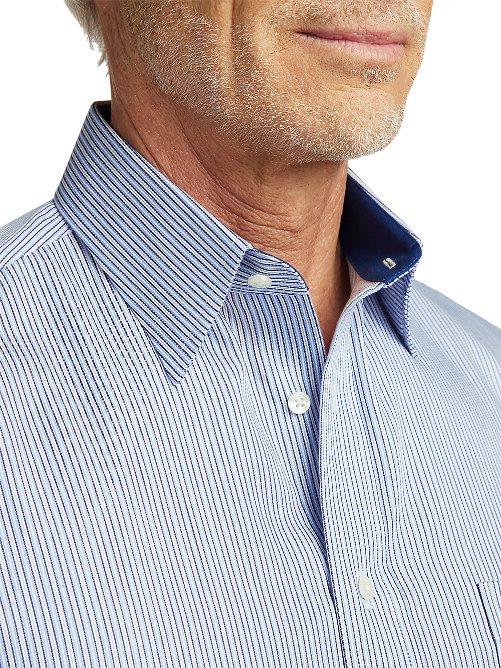 Alternate Image of Non-iron Cotton Stripe Dress Shirt With Contrast Trim-2