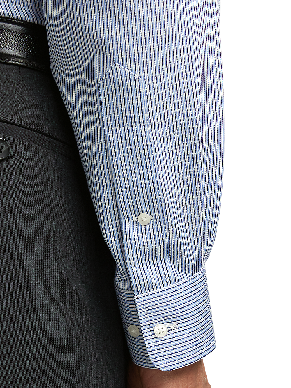 Alternate Image of Non-iron Cotton Stripe Dress Shirt With Contrast Trim-3